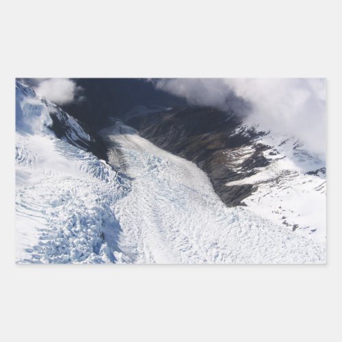 Franz Josef Glacier Aerial View New Zealand Rectangular Sticker