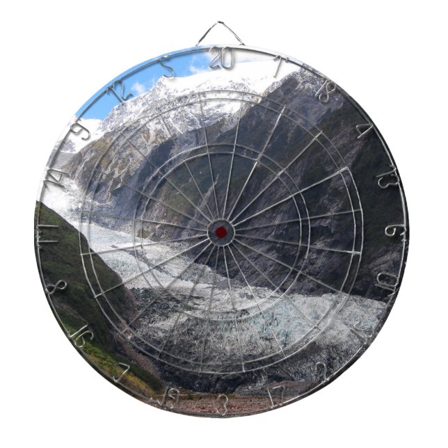 Franz Josef Glacier, New Zealand Dartboard With Darts (Front)