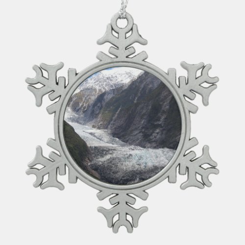 Franz Josef Glacier New Zealand Snowflake Pewter Christmas Ornament