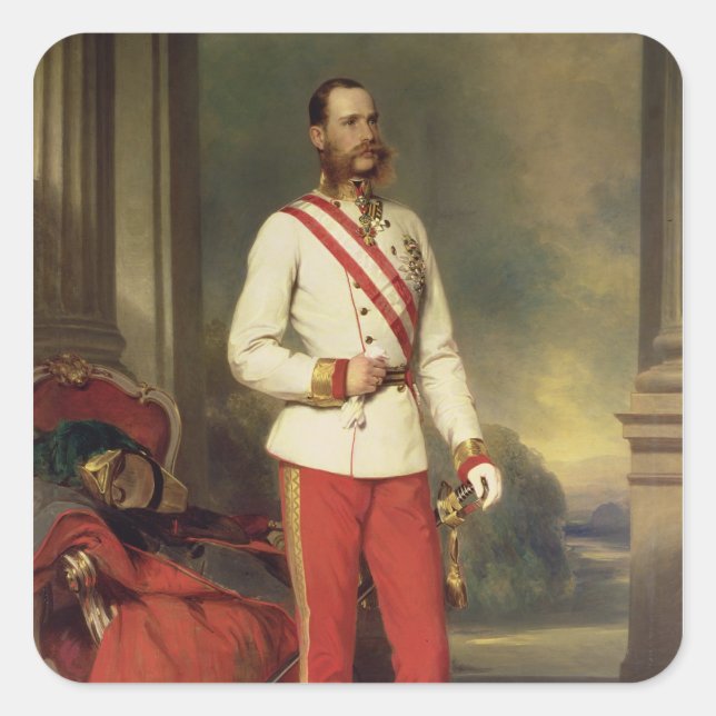 Franz Joseph I, Emperor of Austria Square Sticker (Front)