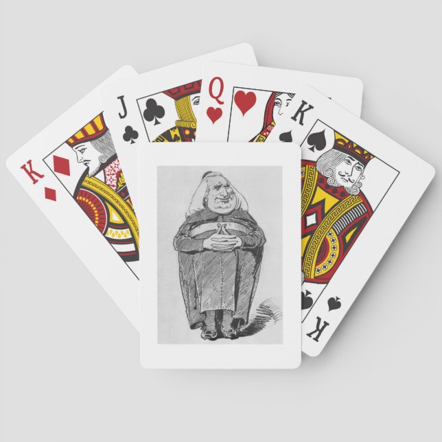 Franz Liszt (1811-86) as abbot, caricature from 'B Poker Cards (Back)