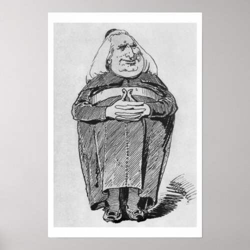 Franz Liszt 1811_86 as abbot caricature from B Poster