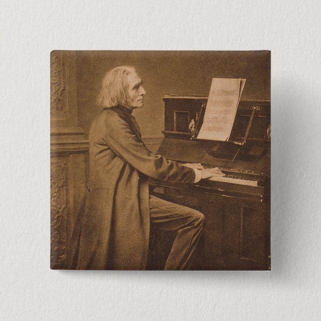 Franz Liszt  at the Piano Button (Front)
