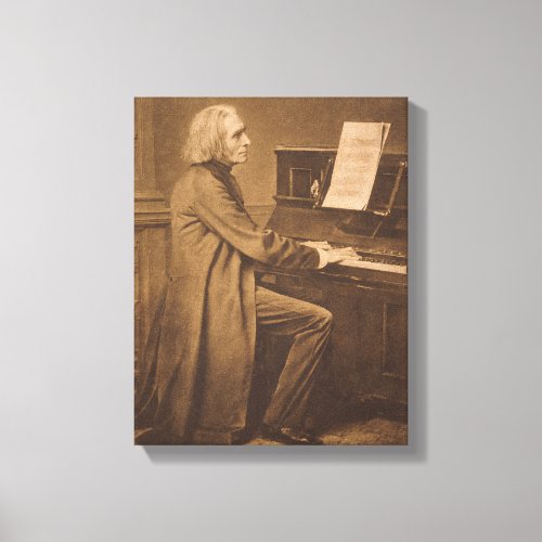 Franz Liszt  at the Piano Canvas Print