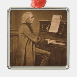 Franz Liszt at the Piano Metal Ornament