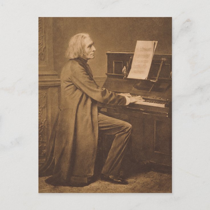 Franz Liszt at the Piano Postcard | Zazzle