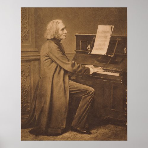 Franz Liszt  at the Piano Poster