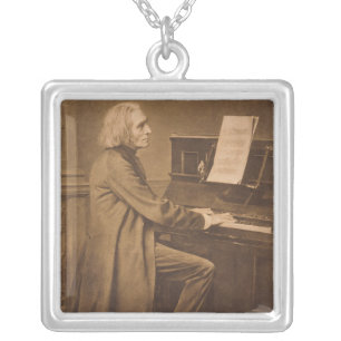 Franz Liszt  at the Piano Silver Plated Necklace