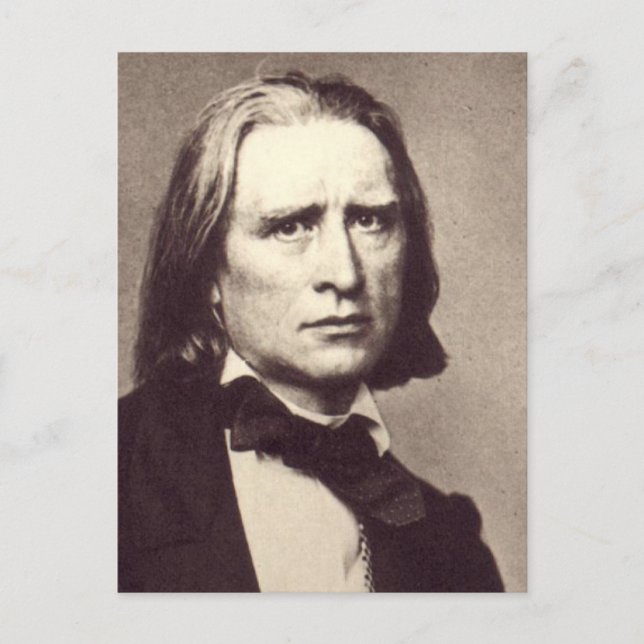 Franz Liszt Classic Round Sticker Postcard (Front)