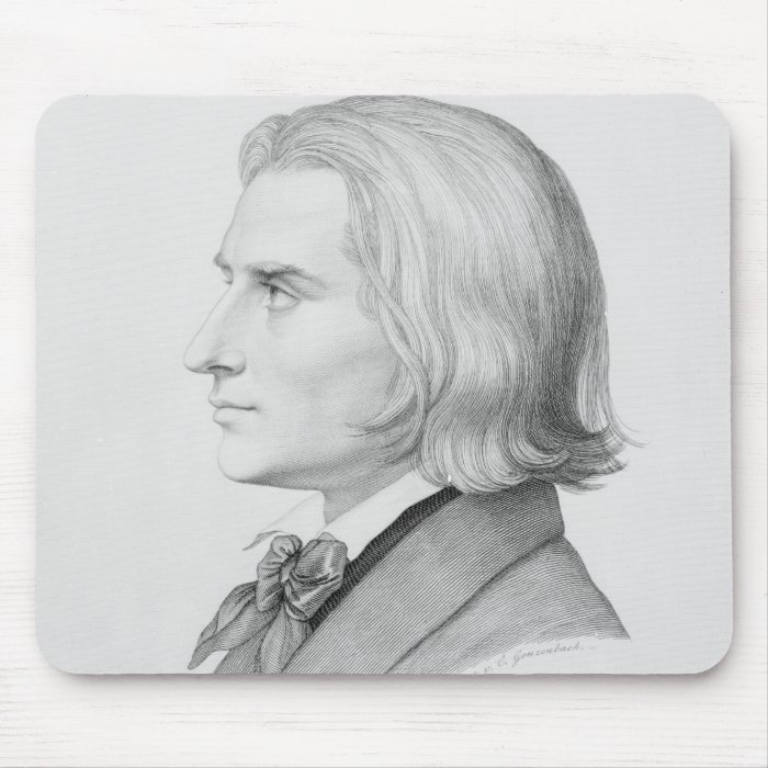 Franz Liszt, engraved by Gonzenbach Mouse Pad