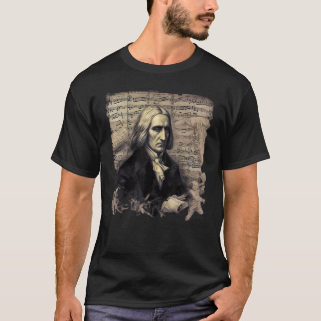 Franz Liszt Music Pianist Piano T-Shirt (Front)