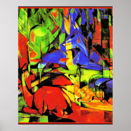 Franz Marc abstract artwork, Fighting Forms Poster
