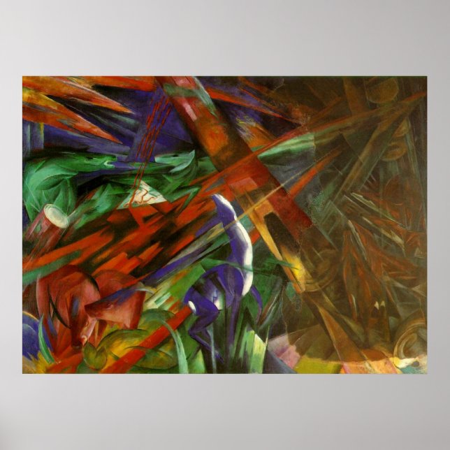 Franz Marc - Animal Fates 1913 Canvas Death After Poster (Front)