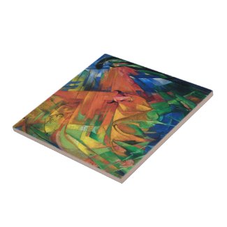 Franz Marc Animals in a Landscape Colorful