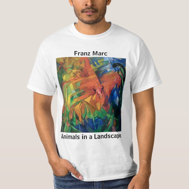 Franz Marc Animals in a Landscape White T-Shirt (Front)