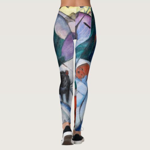 Franz Marc Bison in Winter red bison Womens  Leggings