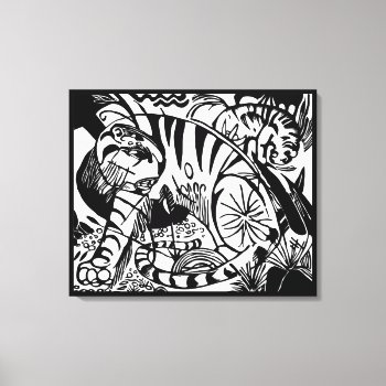 Franz Marc - Black And White Tiger - Abstract Art Canvas Print by ArtLoversCafe at Zazzle