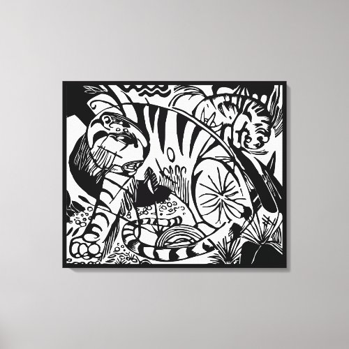 Franz Marc _ Black and White Tiger _ Abstract Art Canvas Print