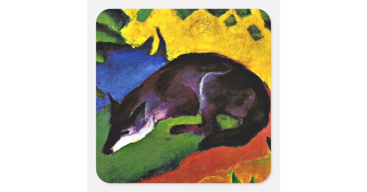 Franz Marc - Blue Fox Square Sticker | Zazzle