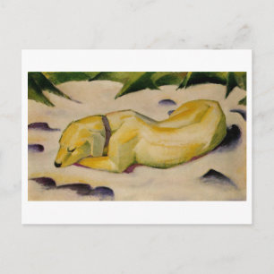 Franz Marc - Dog Lying in Snow 1910-11 Puppy White Postcard