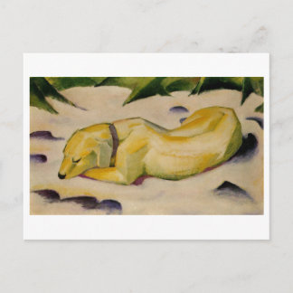 Franz Marc - Dog Lying in Snow 1910-11 Puppy White Postcard
