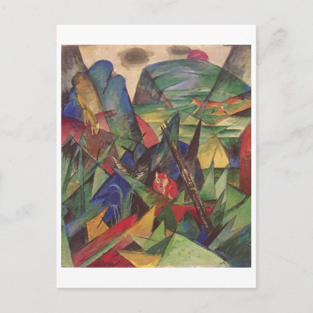 Franz Marc - Foxes 1913 Oil Canvas Red Fox Sly Postcard (Front)