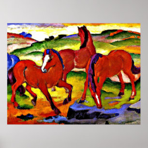 Franz Marc - Grazing Horses IV. 1911 Poster