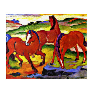 Franz Marc - Grazing Horses IV, Acrylic Print
