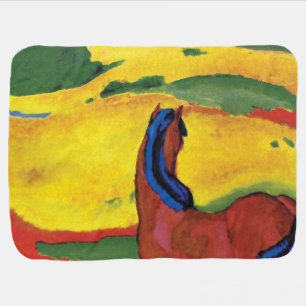 Franz Marc - Horse In A Landscape Painting Baby Blanket
