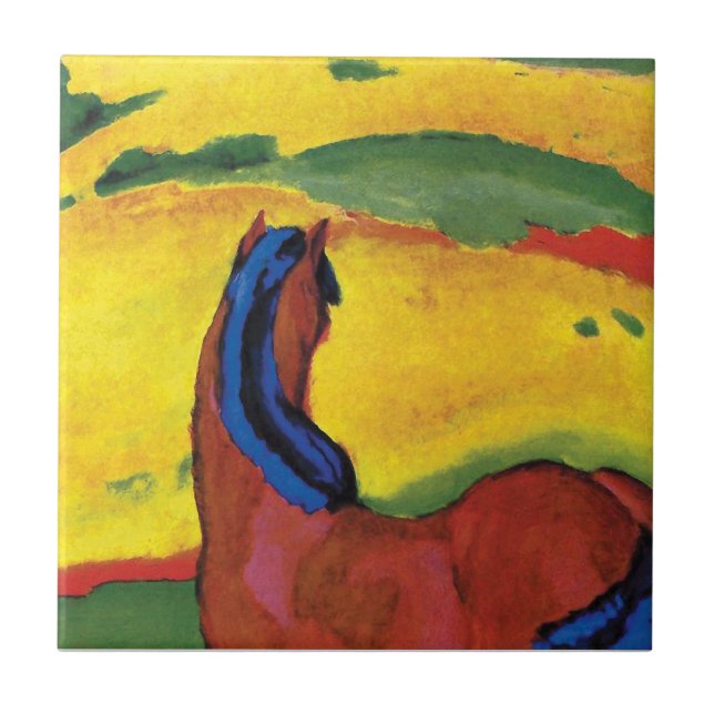 Franz Marc - Horse In A Landscape Painting Ceramic Tile (Front)