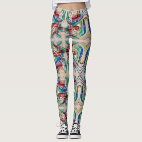 Franz Marc Landscape with Animals Famous Painting Leggings