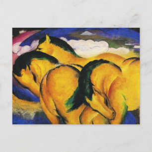 Franz Marc Little Yellow Horses Postcard