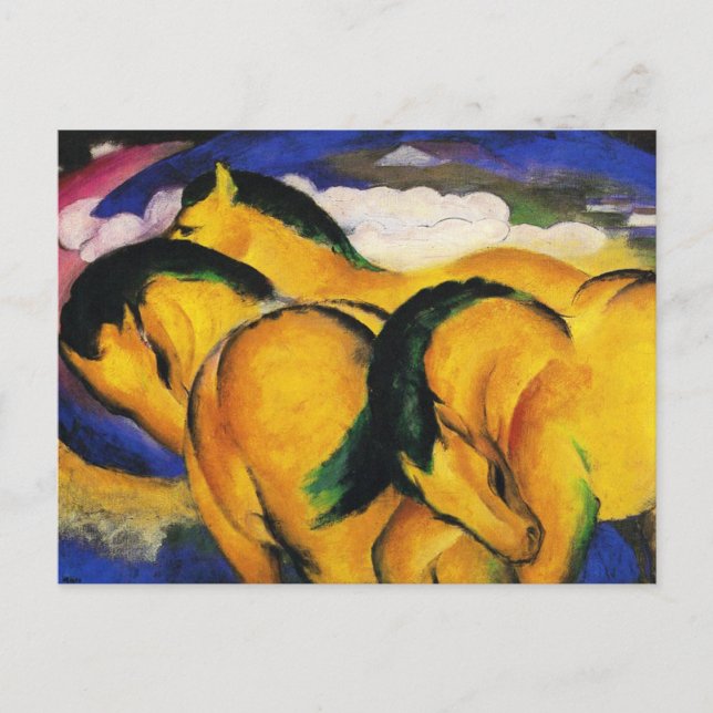 Franz Marc Little Yellow Horses Postcard (Front)
