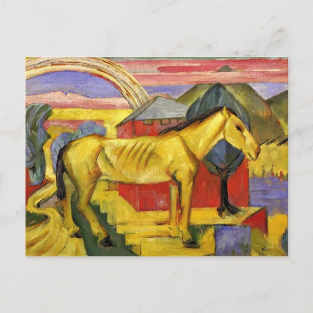 Franz Marc - Long Yellow Horse Postcard (Front)