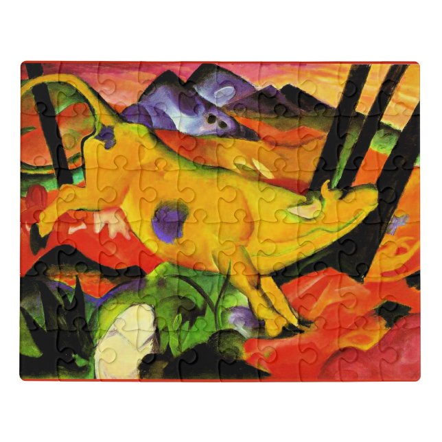 Franz Marc painting, The Yellow Cow Jigsaw Puzzle (Puzzle Horizontal)