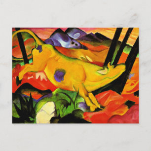 Franz Marc painting, The Yellow Cow Postcard