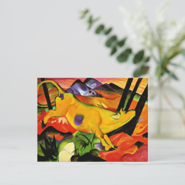 Franz Marc painting, The Yellow Cow Postcard (Standing Front)