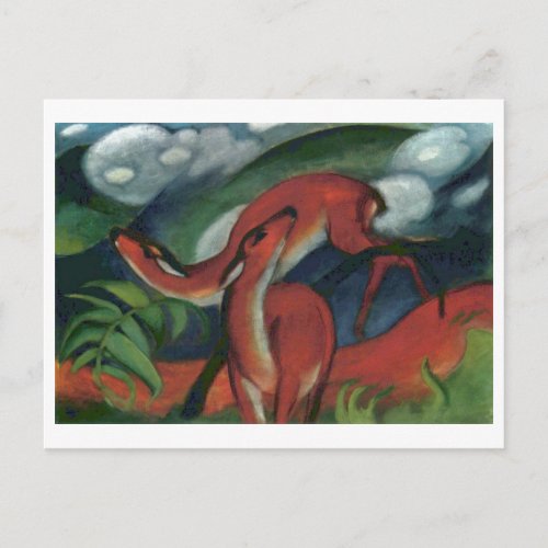 Franz Marc _ Red Deer II 1912 Forest Animal fawn Postcard