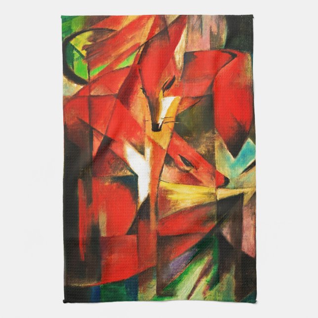Franz Marc The Foxes Red Fox German Expressionism Towel (Vertical)