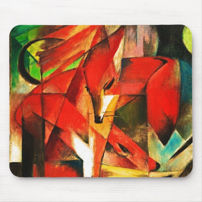 Franz Marc The Foxes Red Fox Modern Art Painting Mouse Pad (Front)