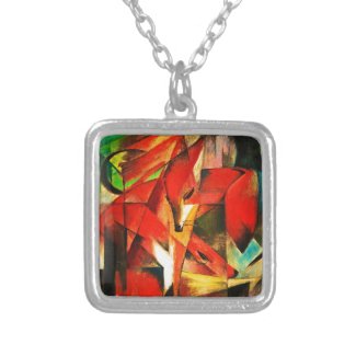 Franz Marc The Foxes Red Fox Modern Art Painting Necklace