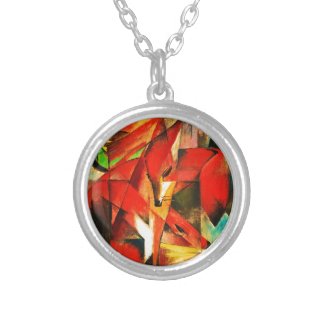 Franz Marc The Foxes Red Fox Modern Art Painting Custom Necklace