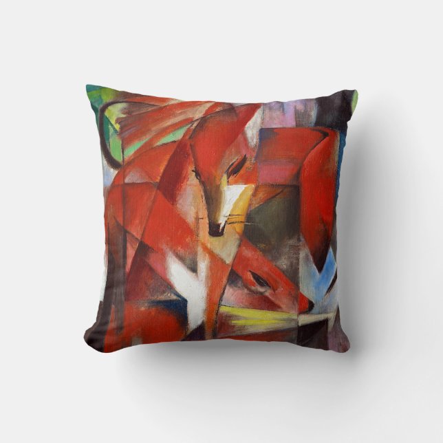 Franz Marc The Foxes Throw Pillow (Front)