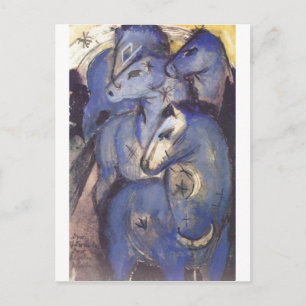 Franz Marc - Tower of Blue Horses 1913 Equestrian Postcard