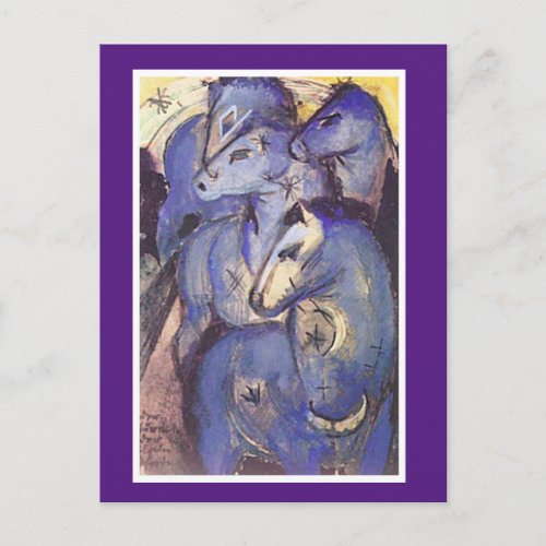 Franz Marc Tower of Blue Horses Fine Art Postcard