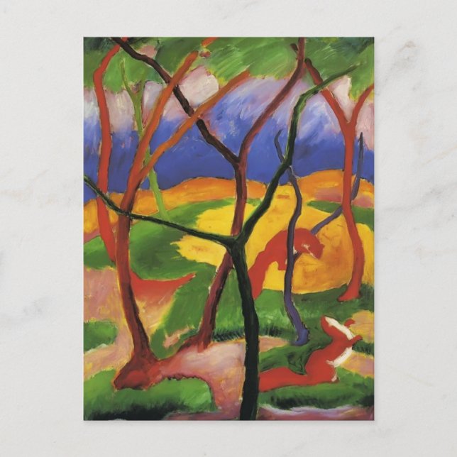 Franz Marc- Weasels Playing Postcard (Front)