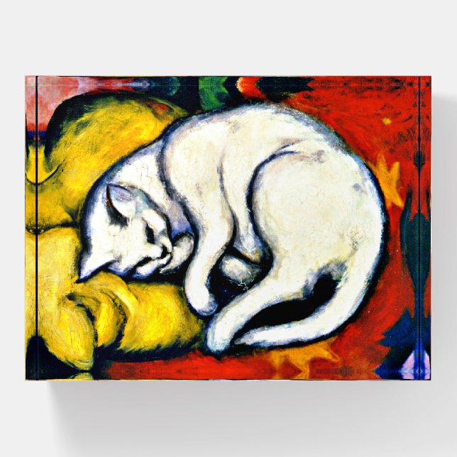 Franz Marc - White Cat. famous painting, Paperweight (Front)
