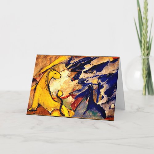 Franz Marc _ Yellow Lion Blue Foxes Blue Horse Card