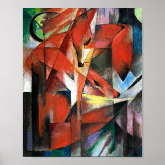 Franz Marc's The Foxes (1913) famous painting. Poster