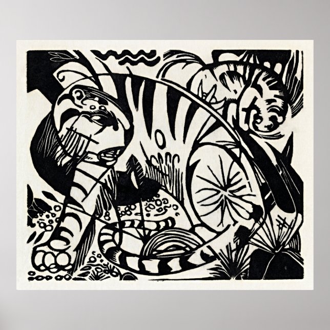 Franz Marc's Tiger - Expressionist Power Print (Front)